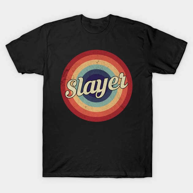 Slayer - Retro Circle Vintage T-Shirt by Creerarscable